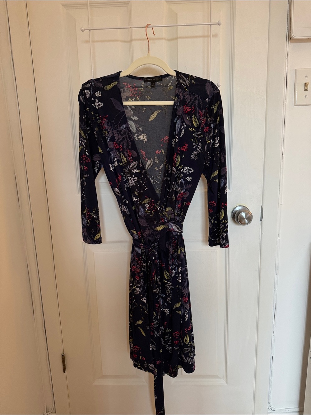 Banana Republic Navy Floral Midi Dress